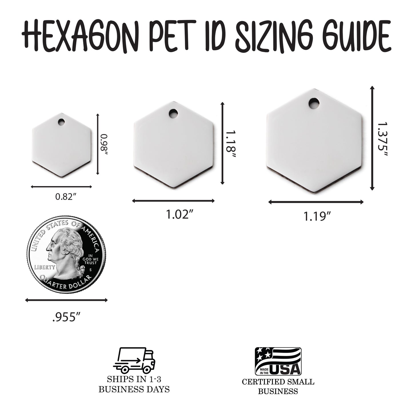 'Country Roads' Mountain Hexagon Pet ID Tag for Dogs and Cats - Personalized and Engraved Stainless Steel Pet ID Tag with Mountains