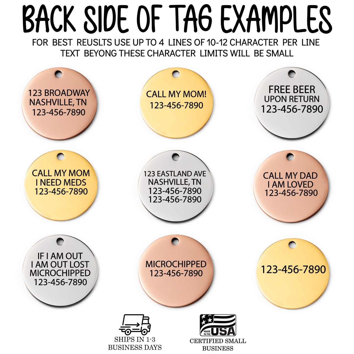 'Beach Trip' Pet ID Tag for Dogs and Cats - Personalized and Engraved Stainless Steel Pet ID Tag