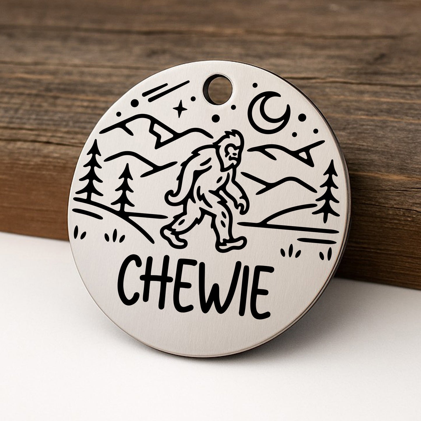 Bigfoot Pet ID Tag for Dogs and Cats - Personalized and Engraved Stainless Steel Pet ID Tag