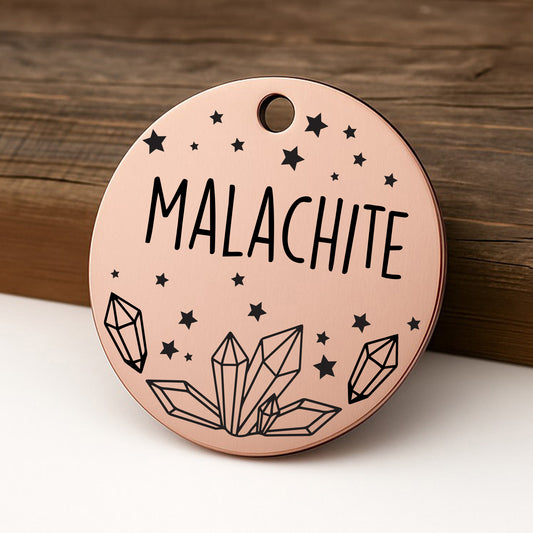 Crystal Cluster Pet ID Tag for Dogs and Cats - Personalized and Engraved Stainless Steel Pet ID Tag