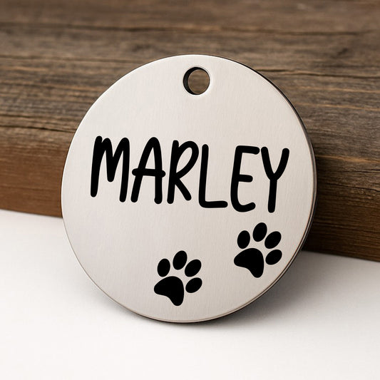 Pawsitivity Pet ID Tag for Dogs and Cats - Personalized and Engraved Stainless Steel Pet ID Tag