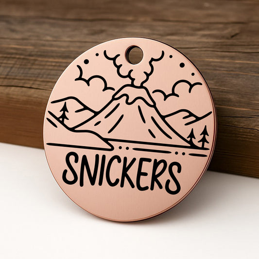 'Volcanologist' Pet ID Tag for Dogs and Cats - Personalized and Engraved Stainless Steel Pet ID Tag